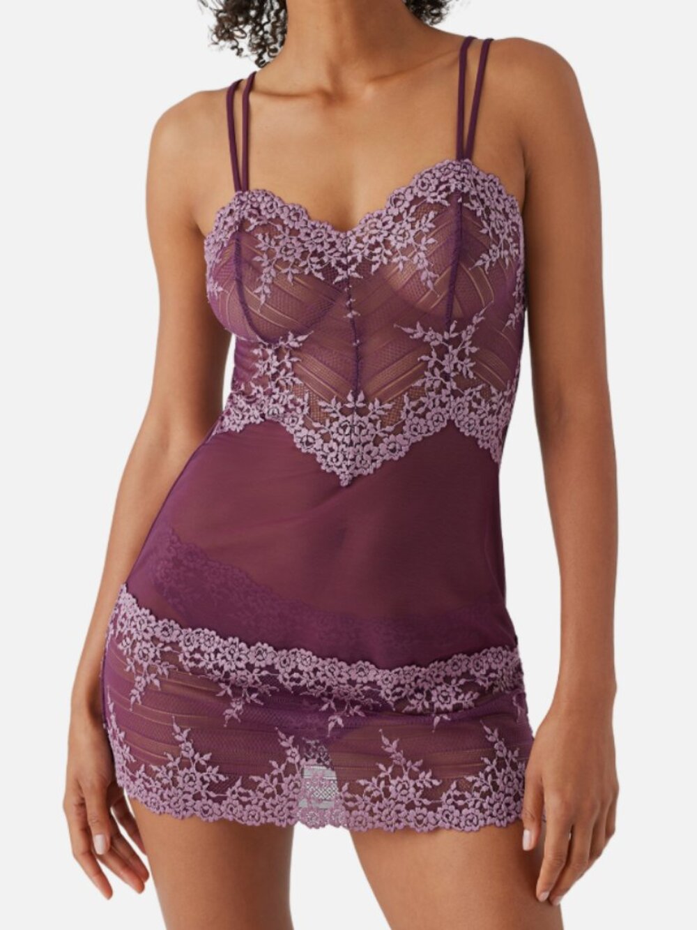 Wacoal Embrace Lace Chemise XL Italian Plum/Valerian Purple